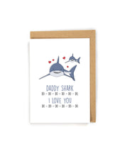 Load image into Gallery viewer, Daddy Shark Father's Day Card from kid(s)