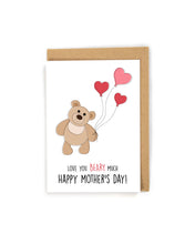 Load image into Gallery viewer, Cute Teddy Bear Mother's Day Card from Kids
