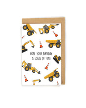 Load image into Gallery viewer, Cute Construction Truck Birthday Card