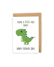 Load image into Gallery viewer, Cute Dinosaur Father's Day Card from kids