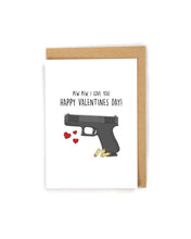 Load image into Gallery viewer, Gun Firearm Valentines Day Card