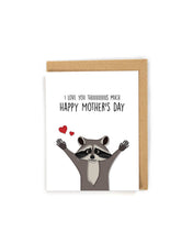 Load image into Gallery viewer, Cute and Funny Raccoon Mother's Day Card