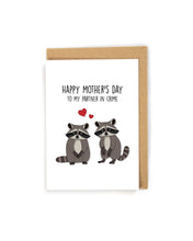 Load image into Gallery viewer, Partners In Crime Raccoon Mother's Day Card