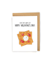 Load image into Gallery viewer, Cute Waffle Valentine's Day card
