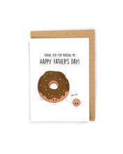 Load image into Gallery viewer, Cute Donut Father's Day Card from kids