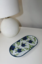 Load image into Gallery viewer, Cute Blue Plaid Floral Trinket Dish