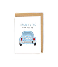Load image into Gallery viewer, Cute Just Married Car Wedding Card