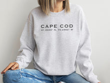 Load image into Gallery viewer, Cape cod coordinates location crewneck sweatshirt