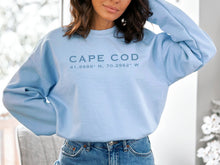 Load image into Gallery viewer, Cape cod coordinates location crewneck sweatshirt