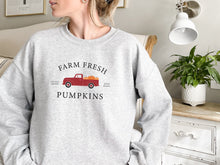 Load image into Gallery viewer, Cozy fall pumpkin patch truck crewneck