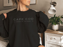 Load image into Gallery viewer, Cape cod coordinates location crewneck sweatshirt