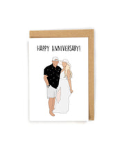 Load image into Gallery viewer, custom anniversary card, custom faceless anniversary card, custom faceless portrait anniversary card, faceless portrait card, cute anniversary card, loving anniversary card, anniversary card for her, anniversary card for him, anniversary card for girlfriend, anniversary card for boyfriend, anniversary card for wife, anniversary card for husband, anniversary card, happy anniversary card