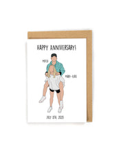 Load image into Gallery viewer, custom anniversary card, custom faceless anniversary card, custom faceless portrait anniversary card, faceless portrait card, cute anniversary card, loving anniversary card, anniversary card for her, anniversary card for him, anniversary card for girlfriend, anniversary card for boyfriend, anniversary card for wife, anniversary card for husband, anniversary card, happy anniversary card