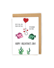 Load image into Gallery viewer, Cute Fish Valentine&#39;s Day Card for her/him
