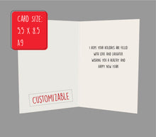 Load image into Gallery viewer, cute Merry Christmas reindeer holiday card