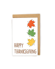 Load image into Gallery viewer, Cute thanksgiving card, leaf greeting card, leaf thanksgiving card, thanksgiving card, happy thanksgiving card, fall holiday card, holiday card, fall season card, thanksgiving card for friends, thanksgiving card for family, thanksgiving greeting card, custom thanksgiving card, custom leaf thanksgiving card, custom greeting card, simple thanksgiving card, unique thanksgiving card, free shipping, generic thanksgiving card, cute happy thanksgiving card