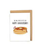 Load image into Gallery viewer, Cute pancake anniversary card for her/him