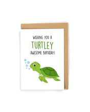 Load image into Gallery viewer, Cute Turtle Birthday Card
