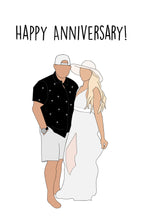 Load image into Gallery viewer, custom anniversary card, custom faceless anniversary card, custom faceless portrait anniversary card, faceless portrait card, cute anniversary card, loving anniversary card, anniversary card for her, anniversary card for him, anniversary card for girlfriend, anniversary card for boyfriend, anniversary card for wife, anniversary card for husband, anniversary card, happy anniversary card