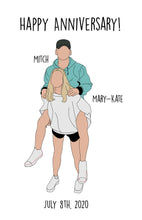 Load image into Gallery viewer, custom anniversary card, custom faceless anniversary card, custom faceless portrait anniversary card, faceless portrait card, cute anniversary card, loving anniversary card, anniversary card for her, anniversary card for him, anniversary card for girlfriend, anniversary card for boyfriend, anniversary card for wife, anniversary card for husband, anniversary card, happy anniversary card