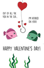 Load image into Gallery viewer, Cute Fish Valentine's Day Card for her/him
