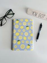 Load image into Gallery viewer, Lemon Lined Spiral Notebook
