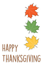 Load image into Gallery viewer, Cute thanksgiving card, leaf greeting card, leaf thanksgiving card, thanksgiving card, happy thanksgiving card, fall holiday card, holiday card, fall season card, thanksgiving card for friends, thanksgiving card for family, thanksgiving greeting card, custom thanksgiving card, custom leaf thanksgiving card, custom greeting card, simple thanksgiving card, unique thanksgiving card, free shipping, generic thanksgiving card, cute happy thanksgiving card
