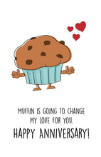 Load image into Gallery viewer, Muffin Anniversary Card for Spouse