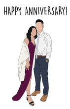 Load image into Gallery viewer, Custom faceless portrait anniversary Card