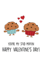 Load image into Gallery viewer, Cute Stud Muffin Valentine's Day Card for him/husband/boyfrined