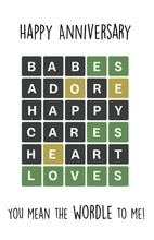 Load image into Gallery viewer, Wordle Anniversary Card for Spouse

