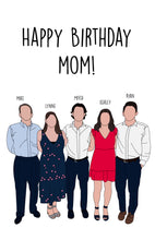 Load image into Gallery viewer, custom birthday card, custom faceless birthday card, custom faceless portrait birthday card, faceless portrait card, cute birthday card, loving birthday card, birthday card for her, birthday card for him, birthday card for girlfriend, birthday card for boyfriend, birthday card for mom, birthday card for dad, birthday card for wife, birthday card for husband, birthday card, happy birthday card