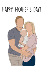Load image into Gallery viewer, Custom faceless Portrait Mother's Day Card