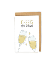 Load image into Gallery viewer, Cheers to the newlyweds wedding card
