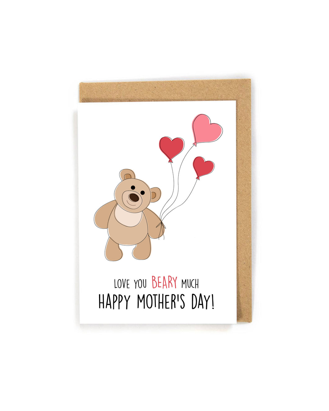 Cute Teddy Bear Mother's Day Card from Kids