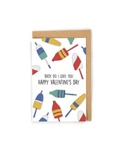 Load image into Gallery viewer, Nautical Buoy Valentine&#39;s Day card
