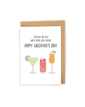 Load image into Gallery viewer, Funny Cocktail Galentine&#39;s Day Card for friends
