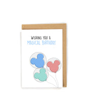 Load image into Gallery viewer, Magical balloons birthday card for kids
