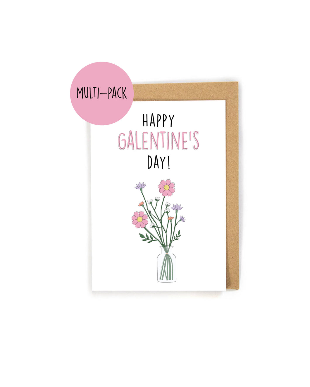 Flowers Multi Pack of Galentine's Day Card for friends