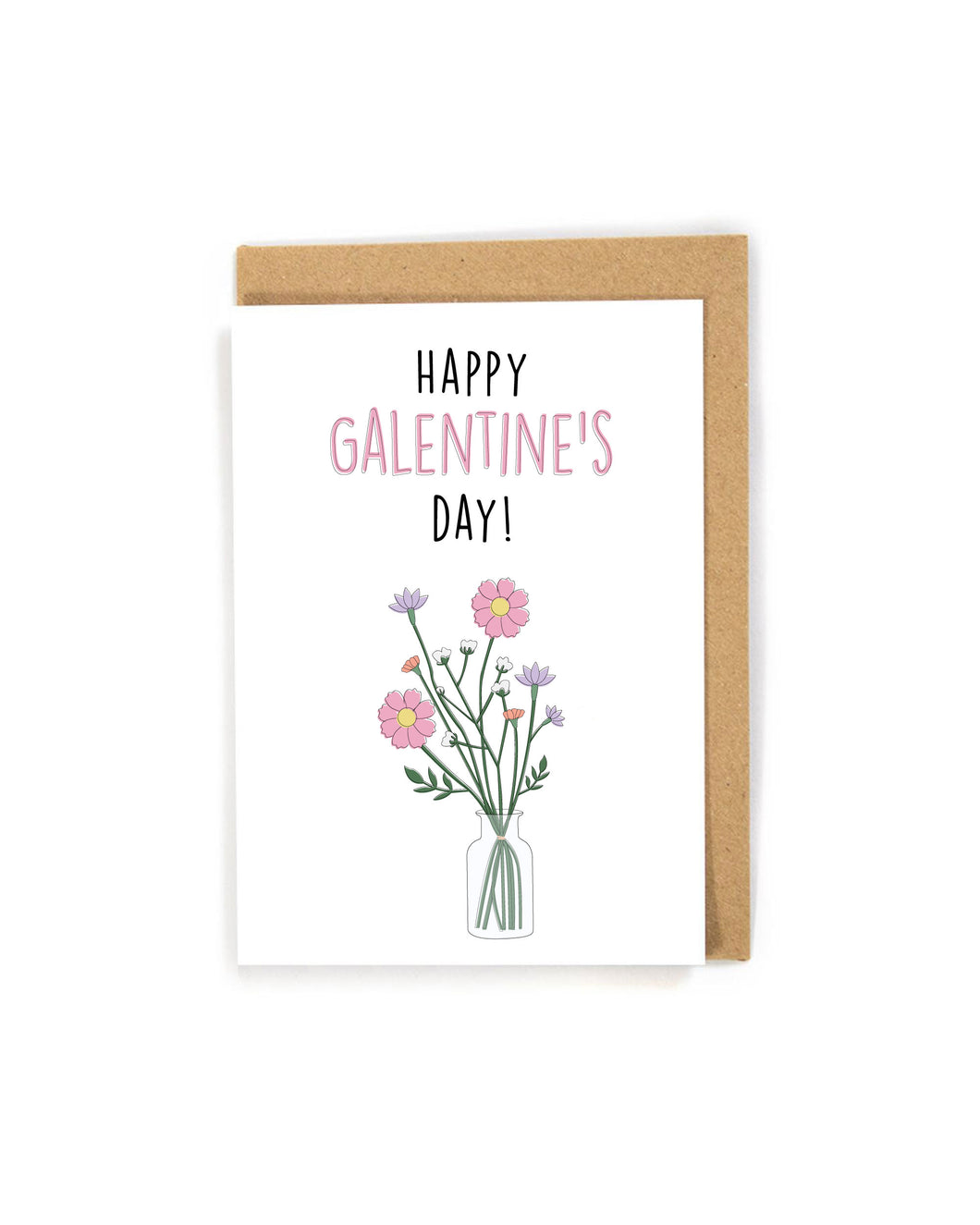 Cute Flower Galentine's Day Card for friends