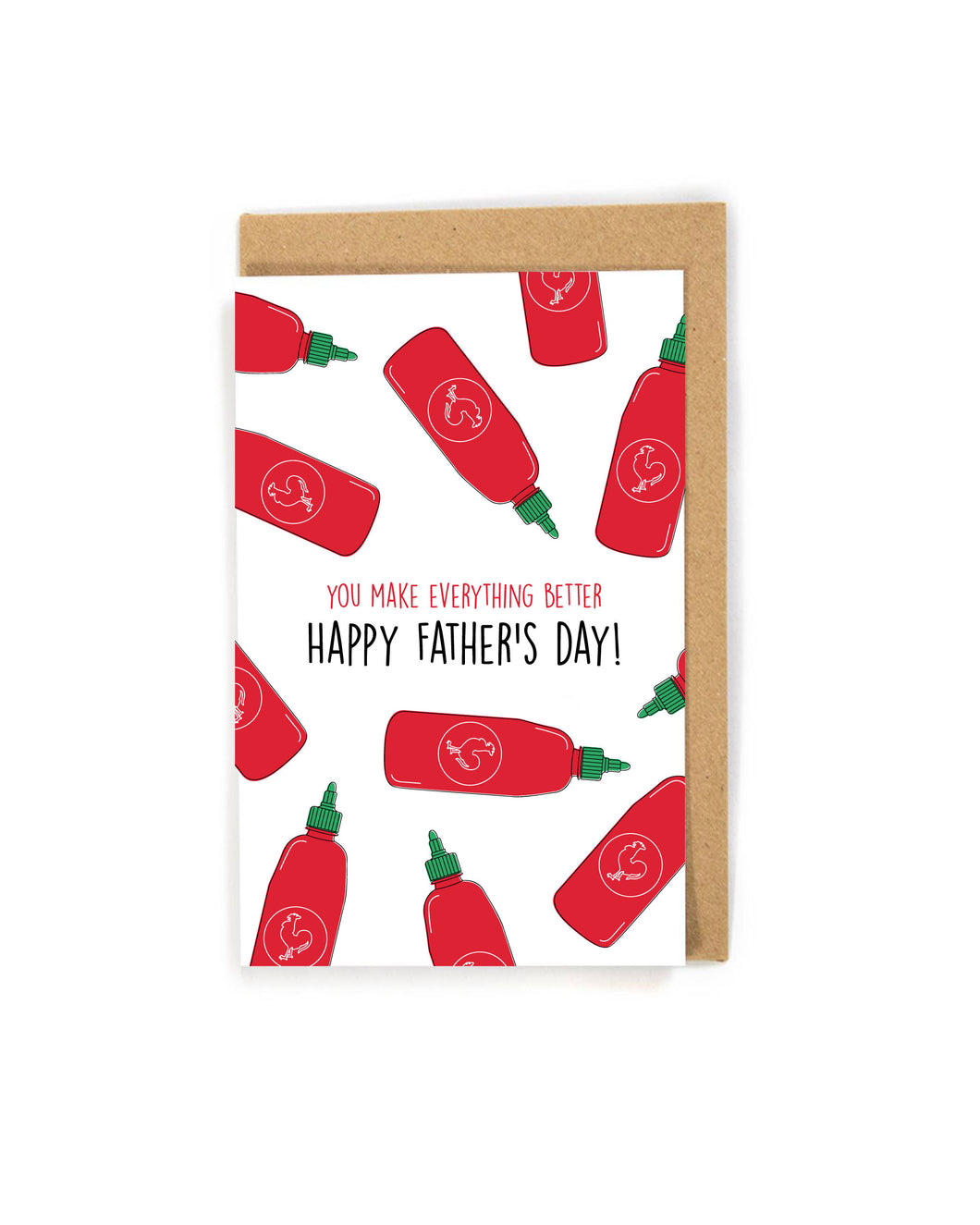 Funny Hot Sauce Sriracha Father's Day Card