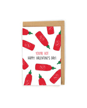 Load image into Gallery viewer, Cute Hot Sauce Valentine&#39;s Day card
