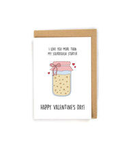 Load image into Gallery viewer, Cute Sourdough Starter Valentine&#39;s Day Card
