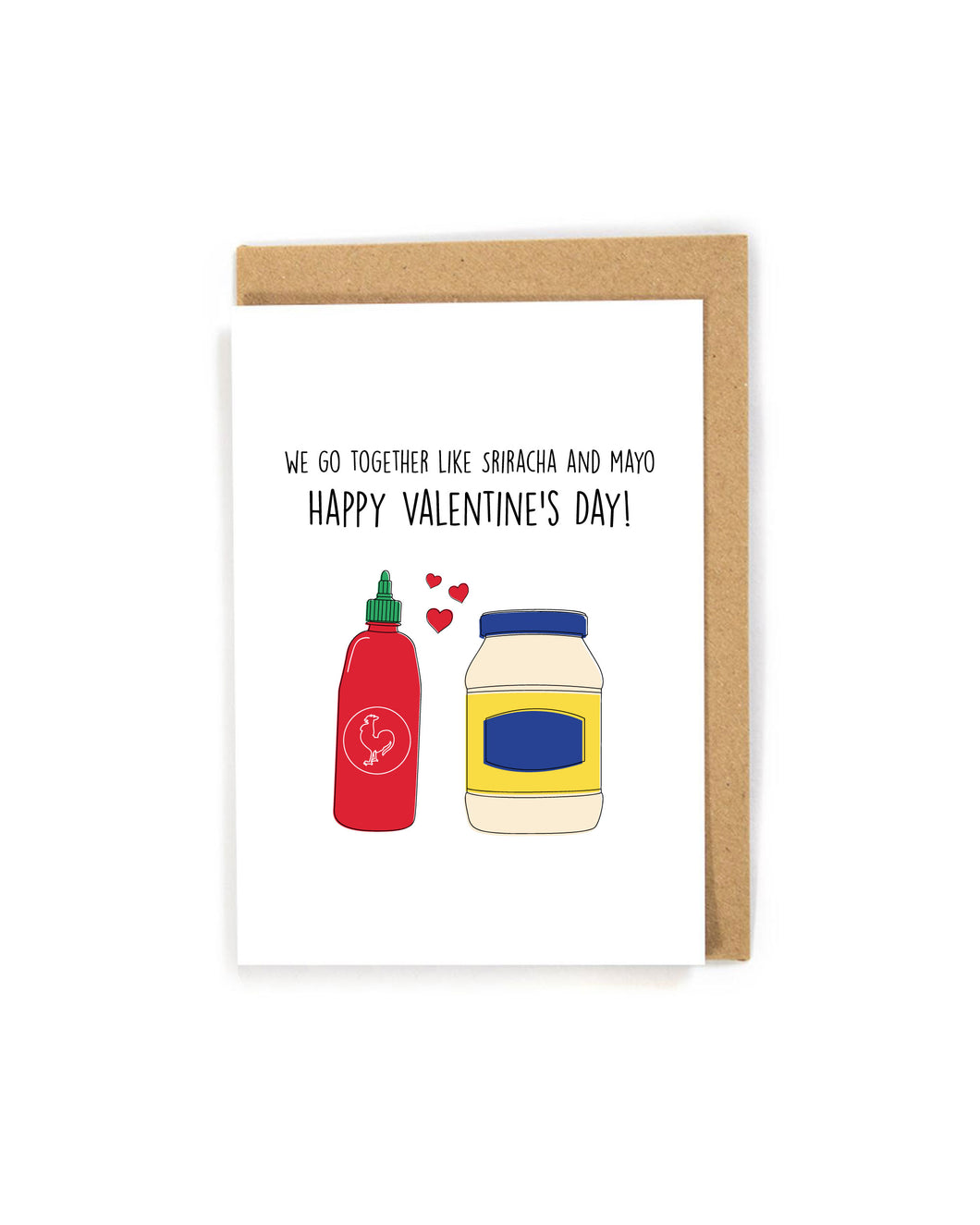 Cute Sriracha Mayo Valentine's Day card