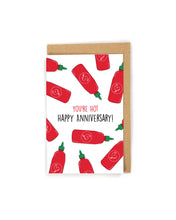 Load image into Gallery viewer, Funny hot sauce sriracha anniversary card
