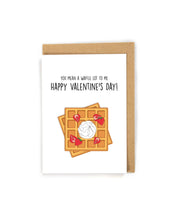 Load image into Gallery viewer, Cute Waffle Valentine&#39;s Day card
