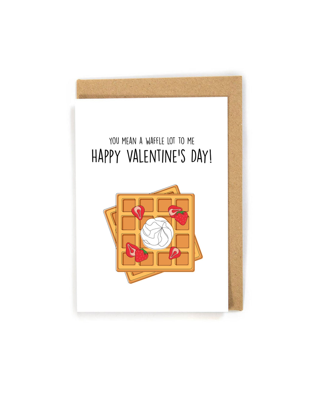 Cute Waffle Valentine's Day card