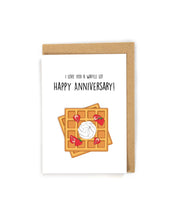 Load image into Gallery viewer, Cute Pun Waffle anniversary card
