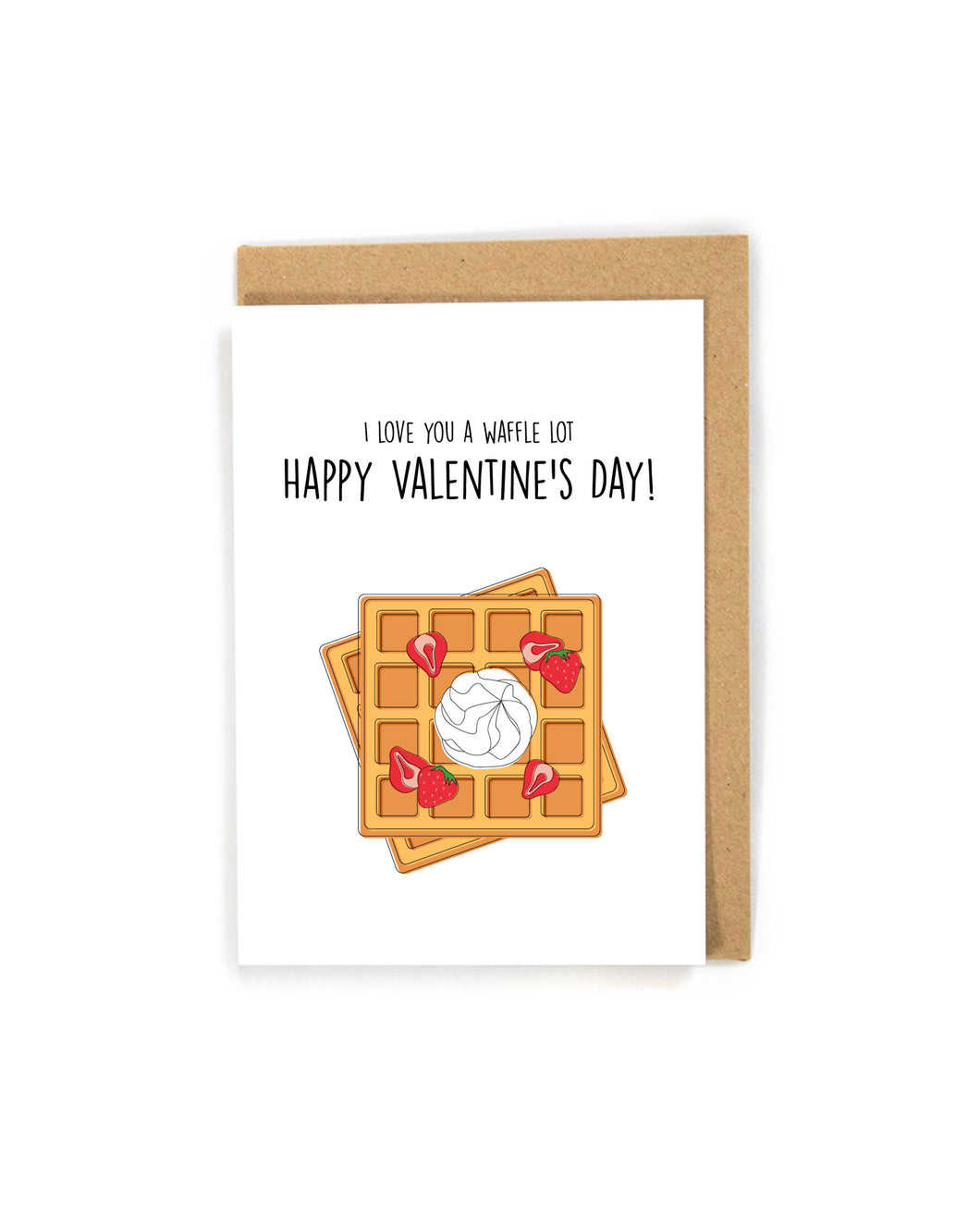 Cute Waffle Valentine's Day card