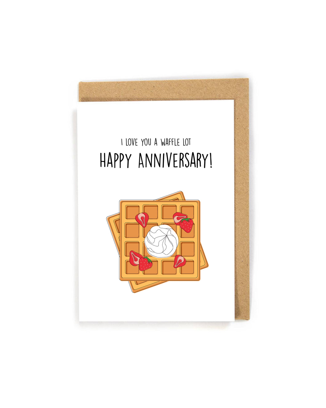 Cute Pun Waffle anniversary card